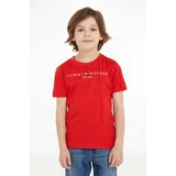 Tommy Hilfiger Otroška bombažna kratka majica rdeča barva