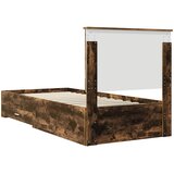  Krevetna konstrukcija s ladicama Dimljeni hrast 100 x 200 cm | shoptok.hr
