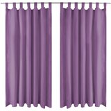 vidaXL Mikro Satenske Zavjese 2 kom s Tregerima 140x175 cm Lila Cijene