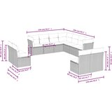  11-dijelni set vrtnih sofa poliratan s jastucima svijetlosivi | shoptok.hr
