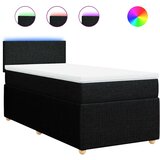  Krevet s oprugama i madracem crni 90x200 cm od tkanine | shoptok.hr
