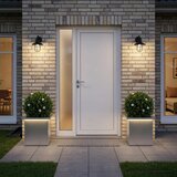  Vrtna posuda za sadnju s LED svjetlom 2 kom. Srebrna - Pocinčani čelik 30 x 30 x 30 cm 2 Cijene