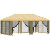 Paviljon s bočnim stranama 6 x 3 m Krem Poliester i čelik 190 | shoptok.hr