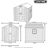 Lifetime - Plastična vrtna kućica Fox - Šupa - 4 53 m2 (215 x 214 x 228 cm) | BRANDED IN THE USA | shoptok.hr