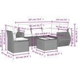 vidaXL 6-dijelni set vrtnih sofa s jastucima crni od poliratana | shoptok.hr