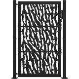  Vrtna vrata crna 100x150 cm dizajn s čeličnim tragovima | shoptok.hr