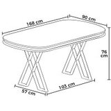 Hanah home Trpezarijski sto Zae White Marble Chrome | ePonuda.com