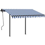  Tenda na ručno uvlačenje s LED svjetlima 3 5x2 5 m plavo-bijela | shoptok.hr