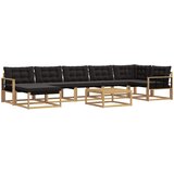  Set vanjskih sofa 8 kom. Bijela i crna Čvrsto drvo akacije | shoptok.hr