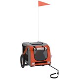 vidaXL Kolesarska prikolica za psa oranžna in siva oxford bl | Shoptok.si
