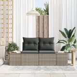 vidaXL Dvosjedna vrtna sofa s jastučićima siva poliratan | shoptok.hr