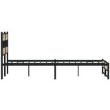 Metalni Kovinski posteljni okvir brez vzmetnice sonoma hrast 135x190 cm, (21609929) | Shoptok.si