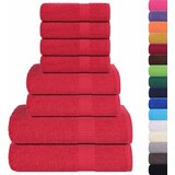 vidaXL Komplet brisač 8-delni rdeča 360 gsm 100% bombaž, (21822933) | Shoptok.si