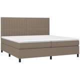  box spring s madracem LED smeđesivi 200x200 cm tkanina | shoptok.hr