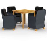  5-dijelni vrtni blagovaonski set tamnosivi | shoptok.hr