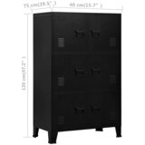  Industrijski sanduk za pohranu crni 75 x 40 x 120 cm čelični | shoptok.hr
