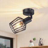 Nettlife Stropna svetilka E14 - kovinska, industrijska svetilka za hodnik, stenska svetilka za hodnik in dnevno sobo, črna, (22116635) | Shoptok.si