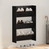 vidaXL Ormarići za cipele na zidu s policom Ostalo Crni hrast 60 x 18 x 60 cm | shoptok.hr