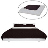 vidaXL Dvo-stransko Prešito Posteljno Pregrinjalo Bež/Rjavo 170 x 210 cm, (20916066) | Shoptok.si