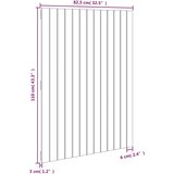  Zidno uzglavlje crno 82,5 x 3 x 110 cm od masivne borovine | shoptok.hr