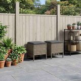  Vrtni otoman 2 Komad Siva i tamno siva 38 x 38 x 45 cm PE ratan | shoptok.hr
