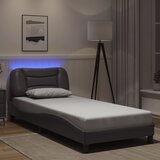 Furnova Posteljni okvir z LED lučkami siv 90x190 cm umetno usnje, (21944220) Cene