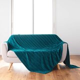 Douceur d intérieur Modrozeleno pregrinjalo iz mikroflanele 180x220 cm Arya – Cene