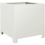 Maison Chic Vrtno korito - Greda - Cvetlični Lonec bela 40x40x40 cm jeklo, (21789743) | Shoptok.si
