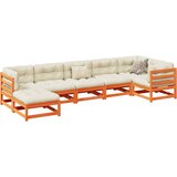  The Living Store Vrtna sedežna garnitura 7-delna voščeno rjava trdna borovina - Vrtna Sedežna Garnitura, (21469328) | Shoptok.si