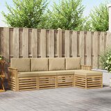  Set vanjskih sofa 5 pcs Bijela i bež 249 x 122,5 x 73 cm | Shoptok.si