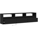  Zidni TV ormarić s LED rasvjetom crni 180x31x45 cm | shoptok.hr