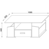 MID.YOU Klubska Miza Junata, Antracit, Barva Hrasta | Shoptok.si