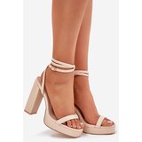 Boto Women's Heeled Sandals With Strap Beige Fevenne | shoptok.hr