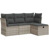  4-dijelni set vrtnih sofa s jastucima svijetlosivi poliratan | shoptok.hr