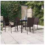  5-dijelni vrtni blagovaonski set smeđe-crni | shoptok.hr