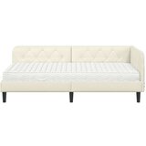 vidaXL Kutni okvir kreveta s madracem Krema 90 x 190 cm Baršun | shoptok.hr