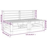  Srednje vrtne sofe 2 kom bijele od masivne borovine | shoptok.hr