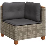 Maison Chic Vrtni kotni kavč - Zunanji kavč z blazinami siv poli ratan, (22040997) | Shoptok.si