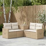  Set sofe 5 kom. Bež i krem bijela Poli Rattan i čelik | shoptok.hr