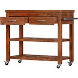 vidaXL Kuhinjska kolica od masivnog bagremovog drva 100 x 48 x 89 cm | shoptok.hr