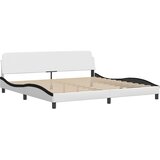  Krevet s madracem Dover bijeli-crni 200 x 200 cm od umjetne kože | shoptok.hr