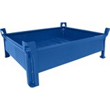 Heson Posoda za zlaganje iz jeklene pločevine, nizka izvedba, zaprte stene, ŠxD 800 x 1000 mm, nosilnost 1000 kg, modra, od 1 kosov | Shoptok.si