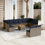 vidaXL 13-dijelni set vrtnih sofa od poliratana s jastucima sivi | shoptok.hr