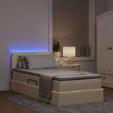  LED krevet za pohranu s madracem Krema 100 x 200 cm Tkanina | Eponuda.ba