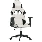 vidaXL Masažni gaming stol Bela in črno umetno usnje | Shoptok.si