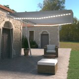 vidaXL Ročno zložljiva tenda z LED lučkami 500x350 cm modra in bela Cene