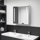 Maison Chic LED Kopalniška omarica - Kopalniški kabinet z ogledalom betonsko siva 62x14x60 cm, (21794998) | Shoptok.si