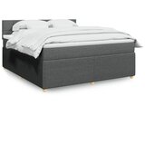 Maison Chic Box spring postelja - Vzmetna postelja z vzmetnico temno siva 180x200 cm blago SL24692, (21890598) | Shoptok.si
