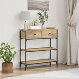 vidaXL Console Table Artisan hrast Trdno hrastovo les Srednja | Shoptok.si