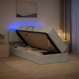  LED krevet za pohranu s madracem Svjetlosiva 90 x 190 cm Baršun | shoptok.hr